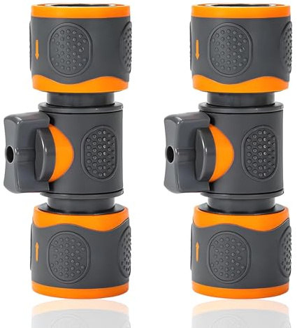 2 connettori per tubo da giardino con valvola di regolazione, connettore per tubo da 20 mm, giunto per tubo da giardino, per il collegamento di tubi da giardino per l'irrigazione