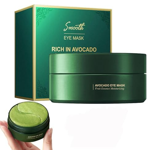 Mascarilla de Ojos de Aguacate, Parches para Ojos, Mascarilla Hidratante de Colágeno con Aguacate para Ojos, Para Ojeras e Hinchazón, Hidrata y Mejora la Piel del Contorno de Ojos (1 pcs)