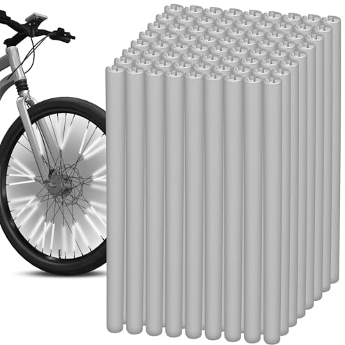 ZUPAPJO Lot de 72 Réflecteurs de Rayons de Vélo, Réflecteurs de Rayons Gris, pour Visibilité à 360°, Adaptés la Conduite Nuit et Tous Les Types de Vélos, Faciles à Monter, Réutilisables