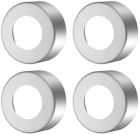 QUARKZMAN 4 Pz Flangia Per Braccio Doccia 1.3x2.4x1 (33x60x25mm) Acciaio Inossidabile Piastra Rotonda Copertura Parete Flangia Divisibile Copertura Tubo Idrico A Parete Per Tubo Argento