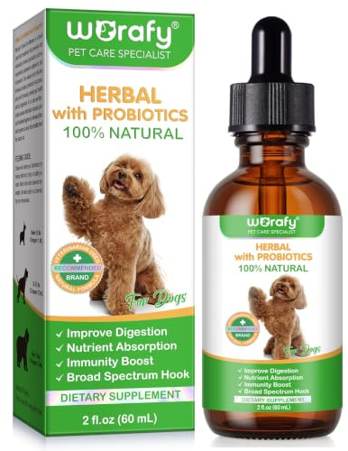 Wurmkur Hund Liquid 60ml, Wurm-Kraut Hunde mit Probiotika,Natürliche Entwurmungsmittel für Hunde, Wurmtropfen zur Vorbeugung und Bekämpfung von Parasiteninfektionen zur Darmhygiene