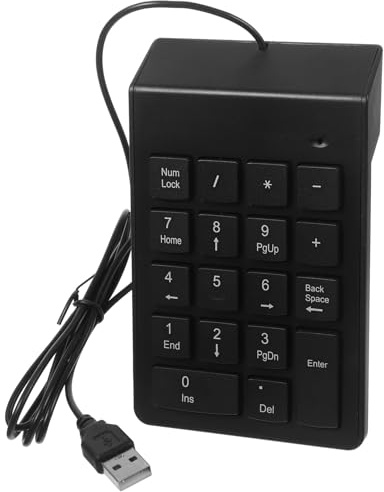 BESPORTBLE Clavier Numérique USB Fil 19 Touches en Plastique pour Ordinateur Portable, Pavé Numérique Portable pour Finance et Bureau