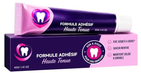 Pasta per Denti - 40g Professional Extra Forte Lunga Durata,Adesivo per Protesi formato Viaggio | per Uso Quotidiano Domestico Viaggio Pendolari Ufficio Esterno