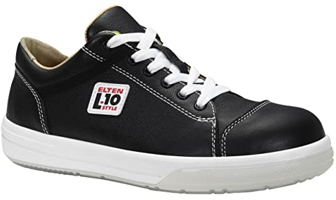 ELTEN Säkerhetsskor SHADOW Low ESD S3, män, läder, stålhätta, lätta, sportiga, svarta, storlek: 46