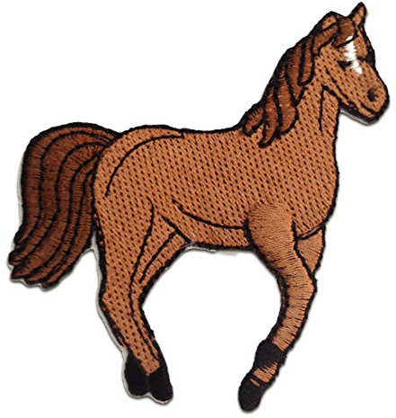 Catch the Patch Pferd Aufnäher zum Aufbügeln 7,6 x 8,6 cm Bügelbild für Kinder Mädchen mit Lieblingstier Wild, Bügelpatch Patches Bügelflicken