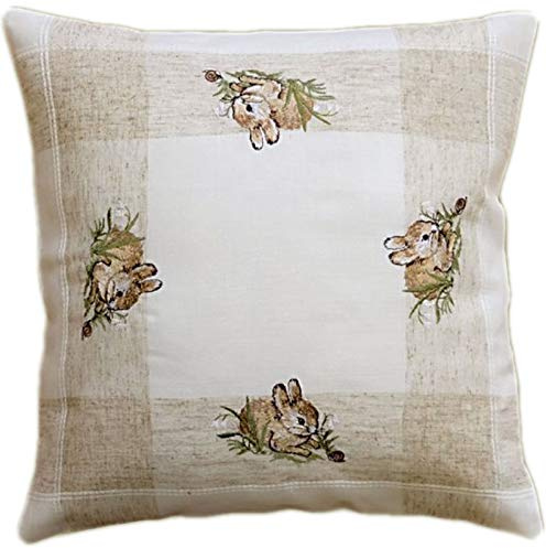 Raebel OHG Kissenhülle - ecru/beige-bunt Stck ''Hasen'' Leinenoptik (40/40)