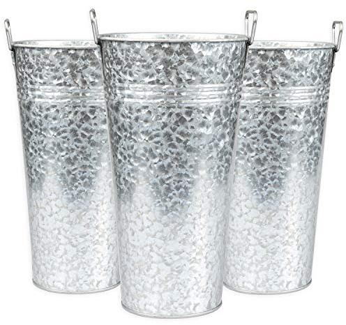 Ilyapa Hängender Pflanzgefäß, Vasen und stehender Pflanzgefäß, verzinkt, Verschiedene Größen und Mengen zur Auswahl Planter Pots - 13