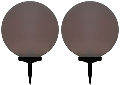 vidaXL 2x Solar Außenleuchte LED Solarkugel Kugelleuchte Gartenlampe Gartenleuchte Solarleuchte Leuchtkugel Außenlampe Solarlampe Garten 50cm RGB