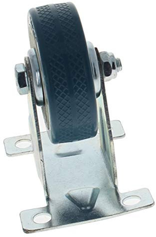 MroMax 2Pcs Caster Wheels 33x53mm Hole Distance Fixed PVC Non-Swivel Thermoplastic Wheels Heavy Duty Furniture Chair Plate Castors Caster Blue