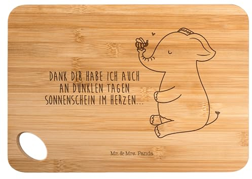Mr. & Mrs. Panda Bambus - Schneidebrett Elefant Biene - Geschenk, Frühstücksbrett, Holzbrett Küche, Gute Laune, Tiere, Holzschneidebrett, lustige