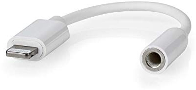 NEDIS Lightning to 3.5mm Headphone Jack Adapter [MFi Certified] iPhone Earphone Aux Mic TRRS Car Audio Dongle Compatible with iPhone 14 Pro Max 13 12 11 XR XS X 8 7 SE, iPad Pro/Mini, Headset, White