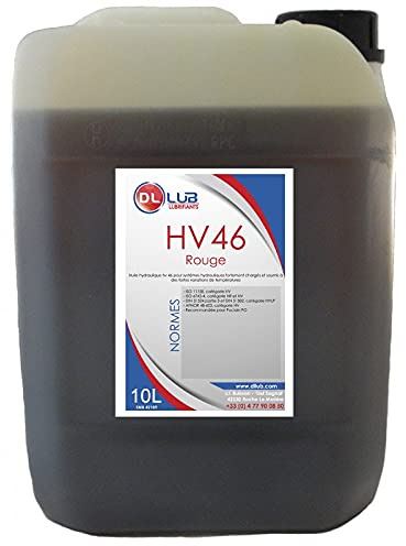 DLLUB - HUILE HYDRAULIQUE HV 46 couleur ROUGE - 10 litres
