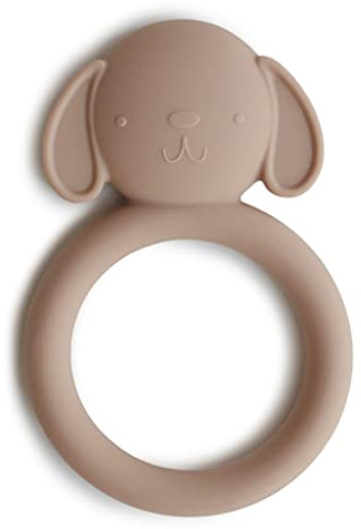 Mushie Beißring für Babys aus BPA-frei Silikon | Fördert Sehsinn & Motorik Baby | Zahnen Nursing Zubehör | Sichere & Hochwertige für Kleinkinder Kinder Jungs & Mädchen | Hund Design