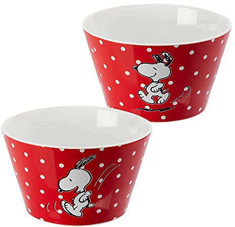 United Labels Peanuts Snoopy Bol à céréales Saladier rouge en porcelaine 500 ml