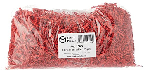 Box.it.pack.it Geschreddertes Crinkle-Zack-Kraftpapier, Rot, 200 g