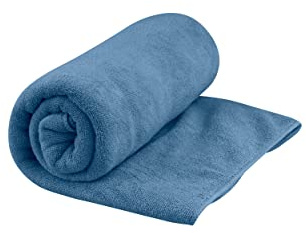 Sea to Summit - Tek Microfibre Towel L - Bath Towel - Soft Terrycloth Feel - Super Absorbent & Quick Dry - Hang Loop & Case - For Camping, Boating & Gym - 60 x 120 cm - Moonlight Blue - 285g