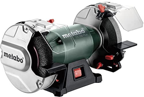 Metabo Doppelschleifmaschine DS 200 Plus – 604200000 – Schleifmaschine für anspruchsvolle Schärf-, Schleif- und Entgratarbeiten – Nennaufnahmeleistung: 600 W – 1,8 m Kabellänge