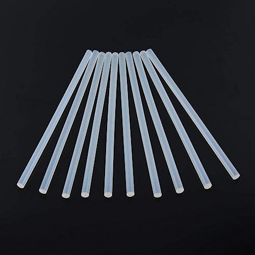 Qcwwy HeißKlebestifte, 10er-Pack Durchsichtige Schmelzklebestifte Streifen Schmelzklebstoff Zweck Klebestifte für Handgefertigte Heimwerker-Kunsthandwerk Fix-Reparaturen (11mm)