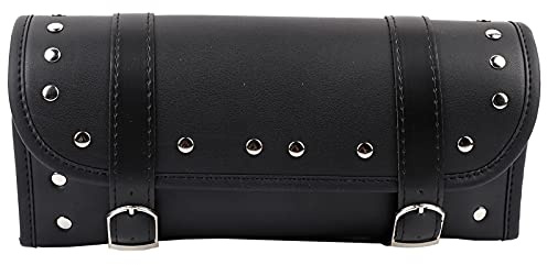 Motorrad Satteltaschen Chopper, Schwarz PU Leder Motorrad Motorrad Vorne Hinten Gabel Werkzeug Tasche Lenker Taschen Gepäck Satteltasche Auto äußere Dekoration