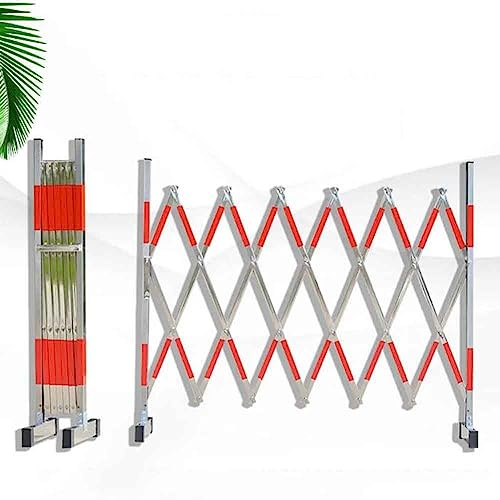 Industrial Expandable Metal Barricade, Expanding Traffic Security Fence Stainless Steel Freestanding Instant Fence Mobile Safety Barrier Gate For Factory Workshop School (Color : Silver, Size : 1.2x