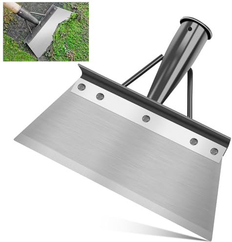 SULIVES 20CM Garden Shovel, Multifunctional Garden Cleaning Shovel, Stainless Steel Cleaning Shovel, Sharp Outdoor Garden Scraper for Weeds, Patio & Farm Weed Remover Tool