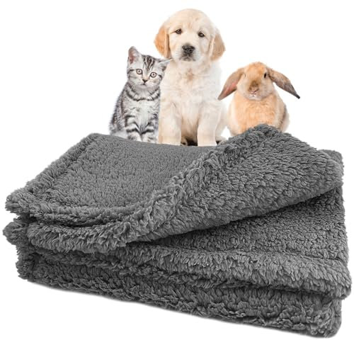 Yanmucy Hundedecke Flauschig Waschbar Fleecedecke Katzendecke für Innen Katzen Weiche Welpendecken Hunde Decke Groß hundedecke für unterwegs Mittlere Große Hunde Sofa Bett Schutz(Grau, M)