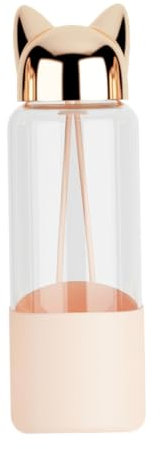 LIFKOME -isolierflasche Mit Vakuumisolierung Reisebecher Mit Kopfform Auslaufsicher Und Kratzfest Silikonunterseite Für Rutschfestigkeit Goldfarben