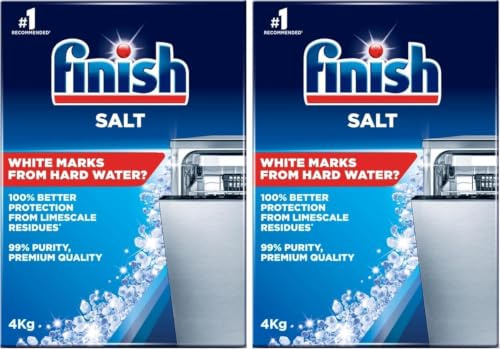 Finish Dishwasher Salt, 8kg, Prevents Limescale Build Up, Effective against Hard Water (8 x 1kg)