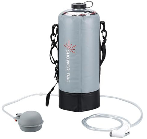 Generisch Duschtasche für Camping, tragbare Dusche für Camping | Tragbare Dusche mit Pumpe - Faltbare Solar-Campingdusche mit Schlauch, tragbare Duschtasche für Camping