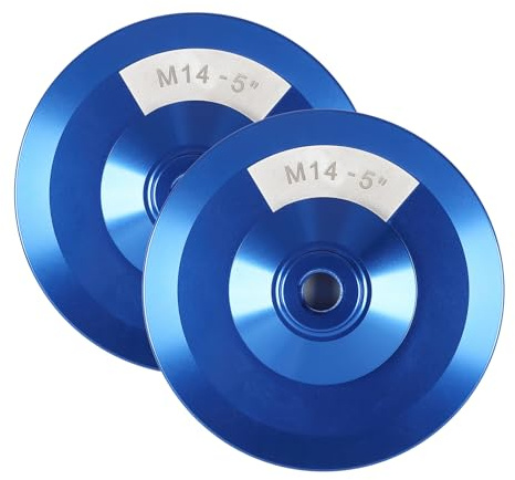 2-pack Klett-Schleifteller Winkelschleifer-Aufsatz (M14-Gewinde) mit 5“ Klett-Pad zum Schleifen von Holz, Polieren von Autos und Finishing (Blau)