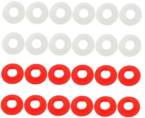 SHOWERORO 24pcs Swing Top Bottle Seal Gaskets Set Plastic Swing Bottle Washers Leakage-Proof Replacement Red and White Half Pack Suitable for Beer