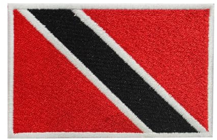 Trinidad und Tobago Länderflagge Patch zum Aufbügeln bestickt Aufnäher Trinidad und Tobago Länderflagge zum Aufbügeln oder Aufnähen