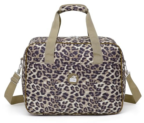 Micmores für Neu Ryanair Handgepäck 40x30x20 Untersitz, 24L Reisetasche Tasche für Wizzair Easyjet, Nylon Weekender Damen Sporttasche Kliniktasche (Braun)