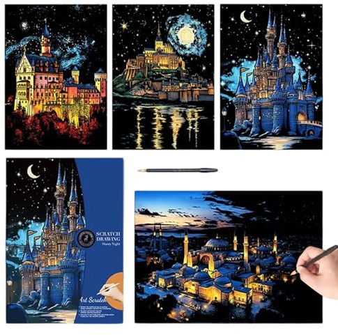 Kratzkunst - Kratzkunst Mal-Set,A3 Format Bunte Kratzbilder-Kunst Für Alle Kreatives Gestalten