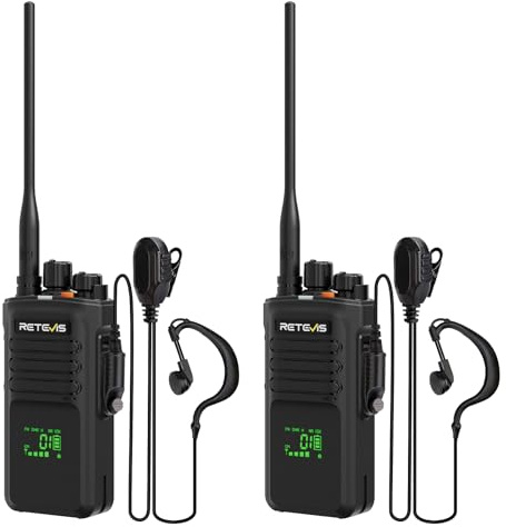 Retevis NR40 Heavy Duty Two Way Radio, Digital and Analog Walkie Talkies, IP67 Waterproof, 2800mAh, Group Call, AES256 Protection, Professional Robust Radio for Jobsites Industrials (Black, 2 Pcks)