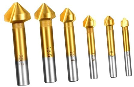 FUTUREORYY 6 pièces Outils de Chanfreinage Acier Haute et Antirouille pour Ébavurage et Perçage Adapté Plastique Aluminium Acier Inox PVC
