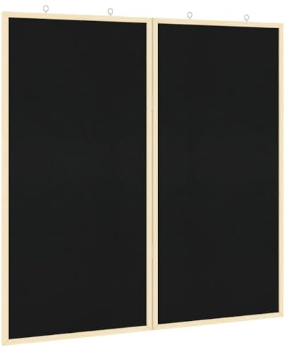 vidaXL Info-Tafel Schwarz 80 x 80 x 1,4 cm Massivholz Kiefer, Modernes Büro, quadratische Bulletin Boards, Faltbare Memo-Tafeln, platzsparender Wand-Organizer