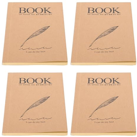 SEAFRONT Cuaderno de Bocetos de Papel Kraft, 50 Páginas en Blanco, Bloc de Bocetos Retro Portátil para Dibujar y Pintar
