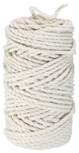M METERXITY 1-Pack Natural Jute Twine String 4.5mm x 164ft/50m, White | Garden Twine Balls for Crafts, Gift Wrapping, Gardening Plants, Durable Plant Ties Thick Rope