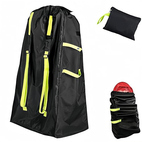 TABKSOLA Transporttasche Kinderwagen Flugzeug 120x61x45cm, wasserdichte Oxford-Schutzhülle mit gepolsterten Gurten, Multifunktional für Flugreisen & Alltag (schwarz-grün)
