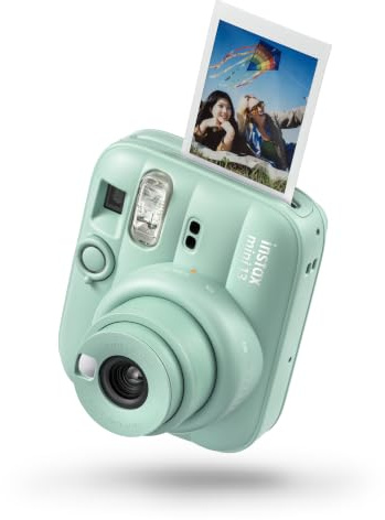 instax mini 13 instantkamera med inbyggd automatisk blixt, inbyggd spegel för selfies, närbildsläge och självutlösare, Lagoon Green