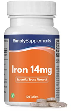Iron 14mg | Supports Normal Energy-Yielding Metabolism & Reduction of Fatigue | Suitable for Vegans & Vegetarians | 120 Tablets = 4 Months' Supply | Made in The UK in Accordance with GMP Standards