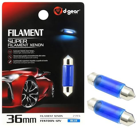 Leuchtmittel Soffitte 10 x 36 mm 12 V Blau Kennzeichenbeleuchtung oder Innenraum