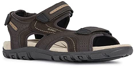 Geox Uomo Sandal Strada D, Sandalias para Hombre, Multicolor (Brown/Sand), 43 EU