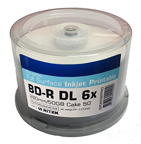 Ritek Blu-Ray BD-r DL 50gb 6X Pro-Series FF Inkjet 50uds