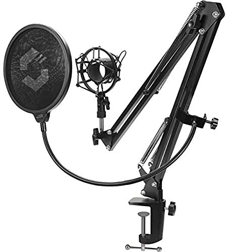 Speedlink VOLITY Streaming Accessory Set - Mikrofon Arm Halterung Ständer für Streaming, Gaming, Podcast, PC, Mikrofonarm mit Pop-Filter und Shock-Mount, schwarz