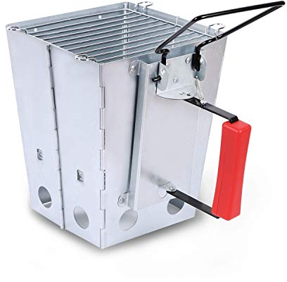 LOKHING Barbecue pieghevole a carbone con manico per Weber, barbecue a avviamento rapido per campeggio, cestino per accendino e accensione