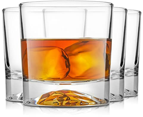 JoyJolt - Set di 4 bicchieri da whisky da 283,5 g, in cristallo, da bourbon, da liquore, da cocktail, JC102129