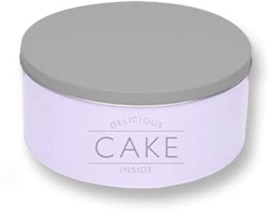TRTO 1Pcs Round Cake Storage Tin Airtight Lid Cookies Biscuits Box Kitchen Baking Gift Easy To Use and Cleans (Grey)