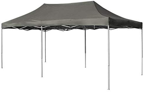 Pop-Up-Partyzelt Faltbar, Mogou Party Deko, Festzelt, Pavillon, Garden Decoration, Canopy Tent, Lagerzelt, Gartenpavillon, 3 x 6 m Anthrazit